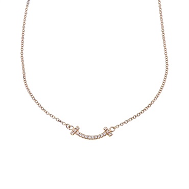 18K玫瑰金 Tiffany T Smile 項鍊【Tiffany & Co 蒂芬妮】