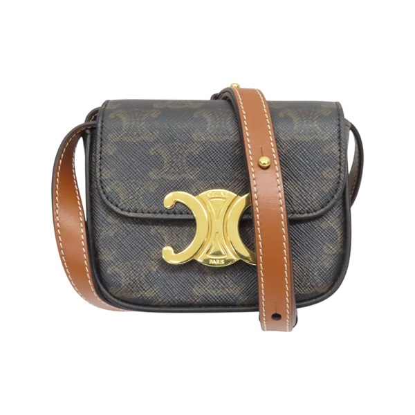 棕色 TRIOMPHE 帆布 MINI CLAUDE 肩背包 10I512DQB.04LU