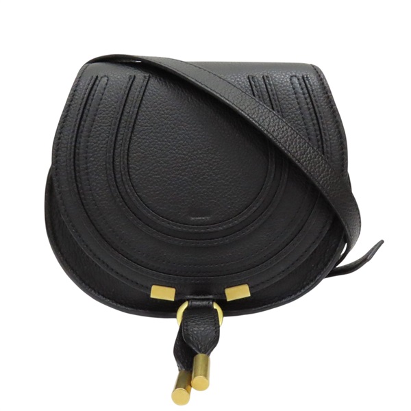 黑色 牛皮 Marcie 肩背包【Chloe 克羅伊】