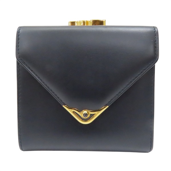 黑色 牛皮 sapphire line wallet 三折 短夾