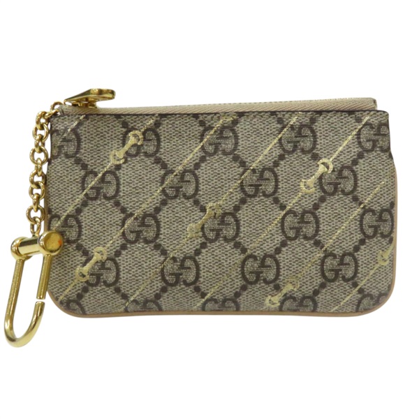 烏木色 GG Supreme 緹花帆布 Horsebit 零錢包 774340