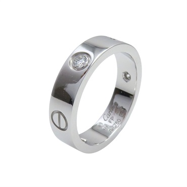 18K白金 3PD鑽石 LOVE戒指 61【Cartier 卡地亞】