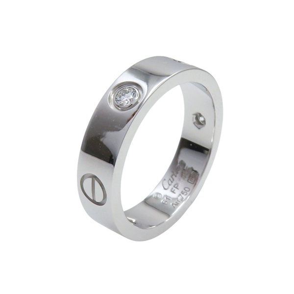 18K白金 3PD鑽石 LOVE戒指 61【Cartier 卡地亞】