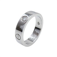 18K白金 3PD鑽石 LOVE戒指 61【Cartier 卡地亞】
