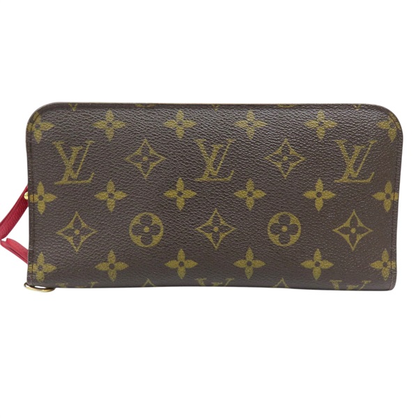 棕色/紅色 原花 帆布 Insolite 扣式長夾 M61989