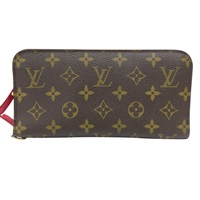 棕色/紅色 原花 帆布 Insolite 扣式長夾 M61989