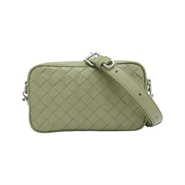 綠色 編織牛皮 Mini Intrecciato Camera 肩背包 765911