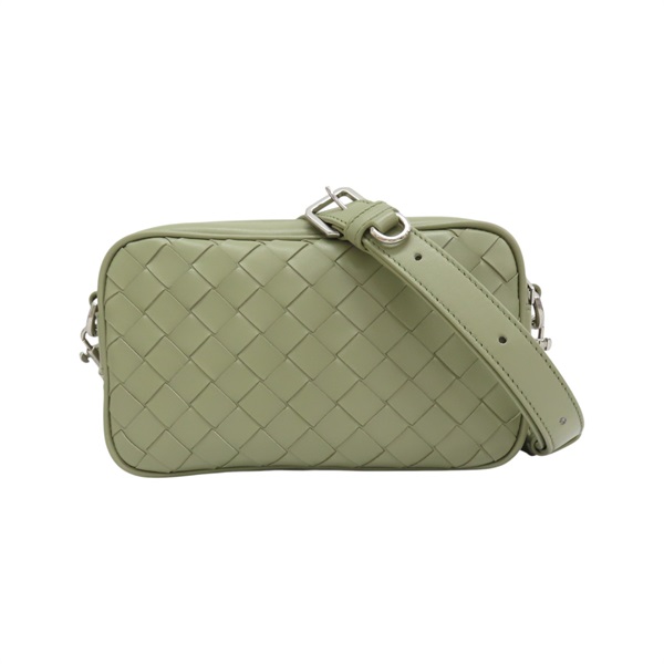 綠色 編織牛皮 Mini Intrecciato Camera 肩背包 765911