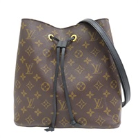 黑色/棕色 原花 PVC塗層帆布 Neo Noe MM 肩背包 M44020