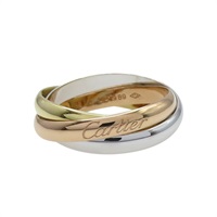 18K 三色金 Trinity 三環戒指 52【Cartier 卡地亞】