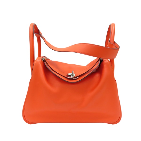 火焰橘 Swift牛革 Lindy 30 肩背包 X刻 銀扣