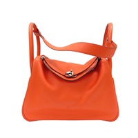 火焰橘 Swift牛革 Lindy 30 肩背包 X刻 銀扣