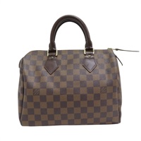 棕色 棋盤格 帆布 Speedy25 手提包 N41365