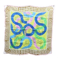 黃色 絲綢   Ex-Libris Circuit  絲巾 70X70【HERMES 愛馬仕】