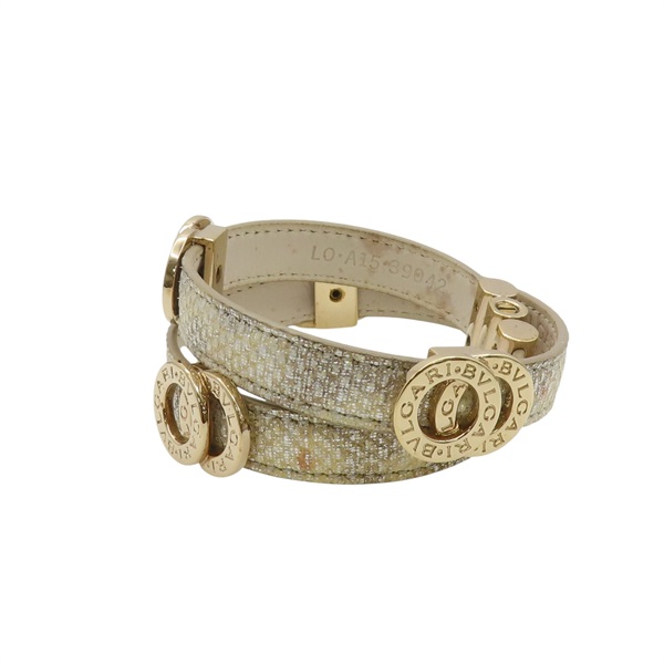 雙圈皮革 鍍金 Double Coiled 手環【BVLGARI 寶格麗】