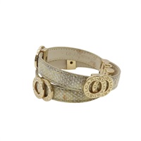 雙圈皮革 鍍金 Double Coiled 手環【BVLGARI 寶格麗】