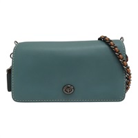 綠色 棕色皮革 肩背包 56263