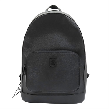 黑色 牛皮 PVC塗層帆布 後背包【BURBERRY 巴寶莉】