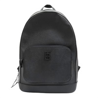 黑色 牛皮 PVC塗層帆布 後背包【BURBERRY 巴寶莉】