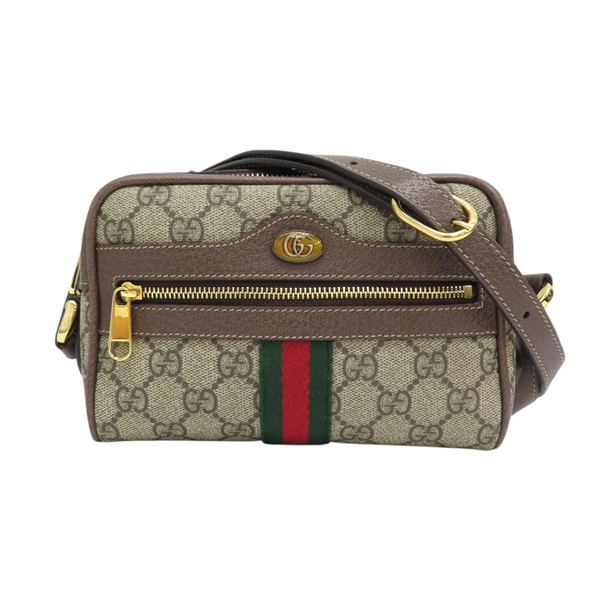 烏木色 PVC塗層帆布 Ophidia GG Supreme Mini 肩背包 517350