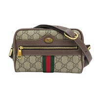 烏木色 PVC塗層帆布 Ophidia GG Supreme Mini 肩背包 517350