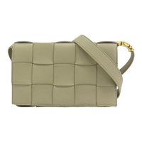 綠色羊皮 cassette復古金扣 肩背包 666870