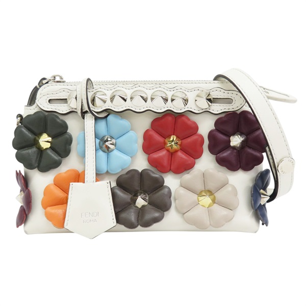 白色 牛皮 花朵 Mini By The Way 肩背包 8BL135