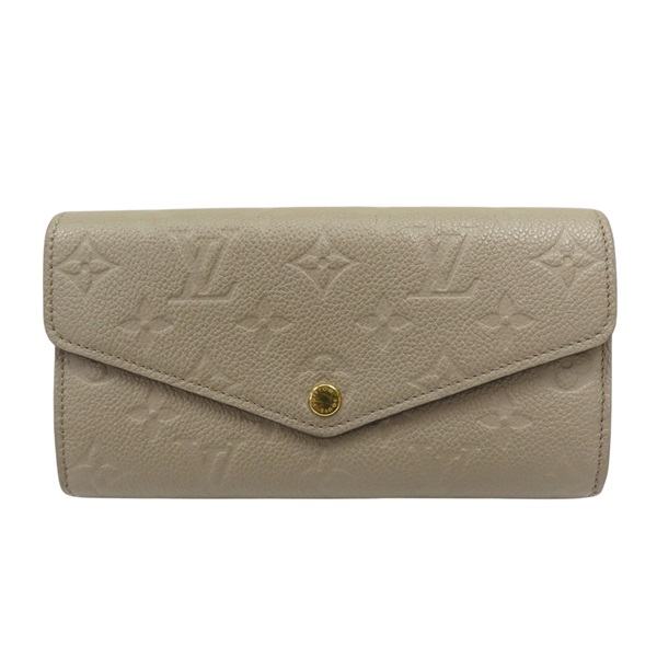 米色 原花壓紋牛皮 Sarah 扣式長夾 M82256 M82256