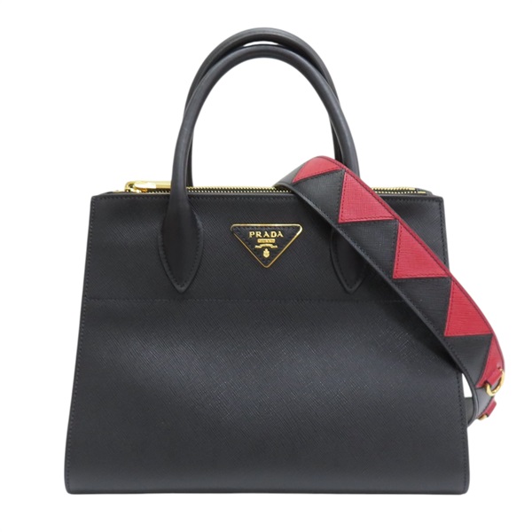 黑色 Saffiano 牛皮 Paradigme 兩用包 1BA102【PRADA 普拉達】 1BA102