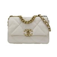 白色 羊皮 19 Bag 26cm 鍊帶 肩背包 AS1160