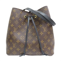 黑色/棕色 原花 帆布 NeoNoe MM 肩背包 M44020【LOUIS VUITTON LV 路易威登】 M44020