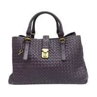 深紫色 編織羊皮 Roma 手提包【BOTTEGA VENETA BV 寶緹嘉】