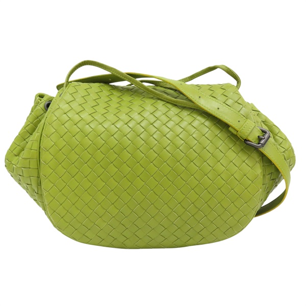 綠色 羊皮編織 肩背包