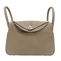 大象灰 Swift牛皮 Lindy 30 手提包 □R刻 銀扣【HERMES 愛馬仕】