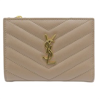 棕色 牛皮 Monogram 兩折短夾 668287【SAINT LAURENT YSL 聖羅蘭】 668287