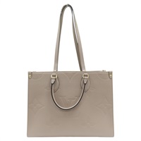 棕色 原花壓紋牛皮 Onthego MM 兩用包 M45607 【LOUIS VUITTON LV 路易威登】 M45607