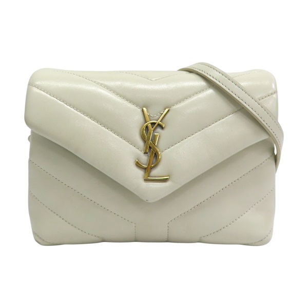 白色羊皮 Loulou Toy 肩背包 染色【SAINT LAURENT YSL 聖羅蘭】