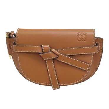 棕色 牛皮 Mini Gate 腰包 A3892376【LOEWE 羅威】 321.54.Z58