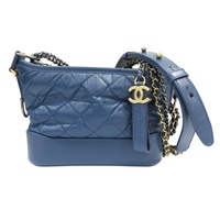 藍色 牛皮 鍊帶 流浪包 肩背包【CHANEL 香奈兒】 A91810