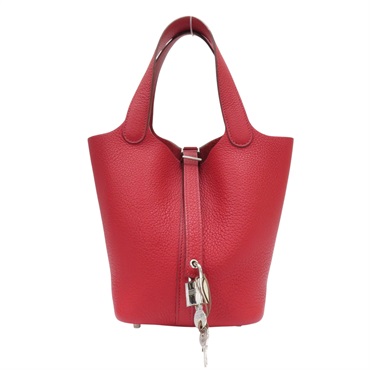 紅色 TC牛皮 Picotin Lock 18 PM 手提包 銀扣 □M刻【HERMES 愛馬仕】