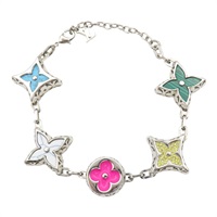 多色琺瑯 銀色鍍金 Big Party 手鍊【LOUIS VUITTON LV 路易威登】 M0955A