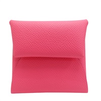 杜鵑桃 Epsom牛皮 Bastia 扣式零錢包 B刻【HERMES 愛馬仕】