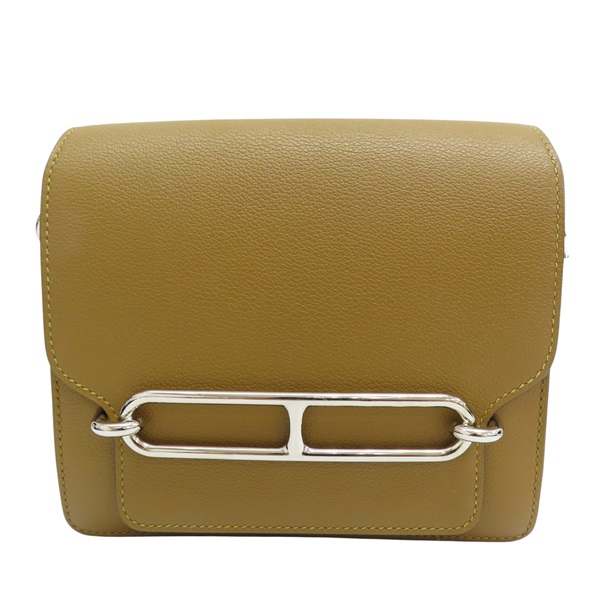 芝麻色 Evercolor牛皮 Roulis 23 肩背包 D刻 銀扣【HERMES 愛馬仕】