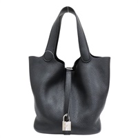 黑色 Taurillon牛皮 Picotin Lock 22 手提包 D刻 銀扣【HERMES 愛馬仕】