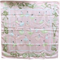 粉色 La Danse 絲綢 絲巾 90x90【HERMES 愛馬仕】