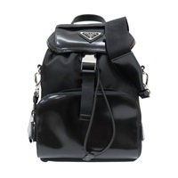 黑色尼龍 牛皮 Re-Nylon 兩用包 銀扣 2VZ107【PRADA 普拉達】 2VZ107