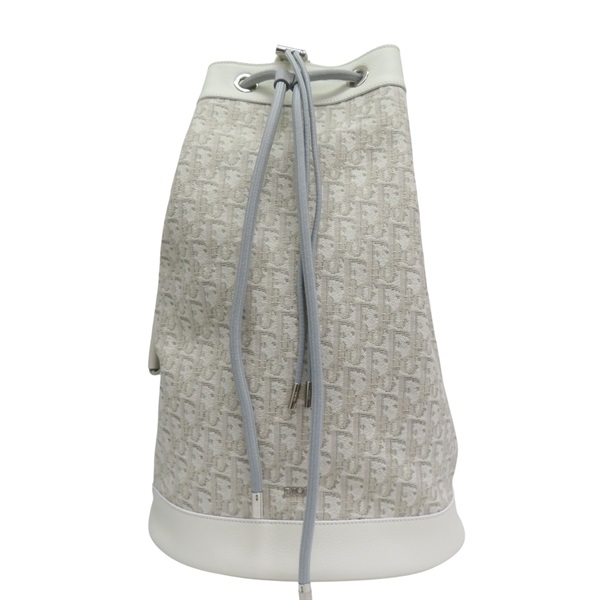 白色 緹花帆布 後背包【Dior 迪奧】