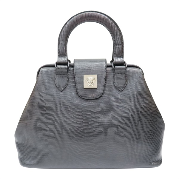 黑色 牛皮 Gianni Versace hand bag 手提包 裡口袋破損【 VERSACE 凡賽斯 】