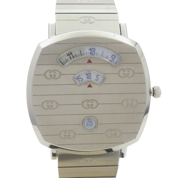 銀色錶盤 不鏽鋼 Grip 腕錶【GUCCI 古馳】 157.3