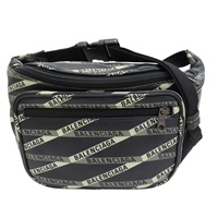 黑色 PVC塗層帆布 腰包【BALENCIAGA 巴黎世家】 529550